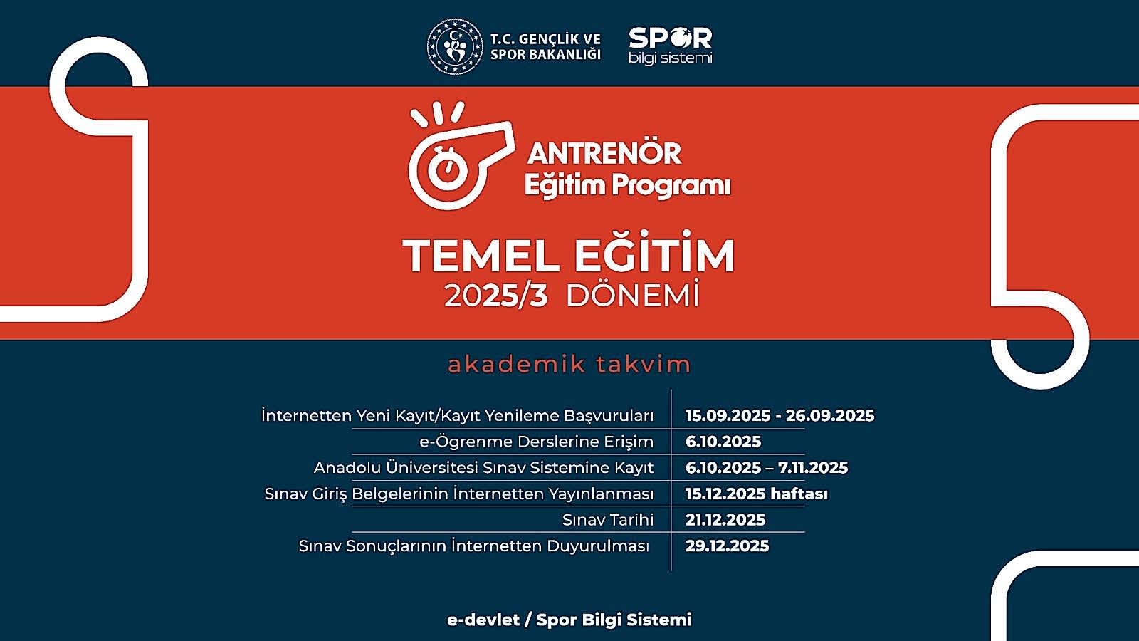 Antrenör Temel Eğitim Programı - 2025/3 Dönemi
